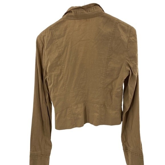 Theory Womens Size 4 Nancy Button Front Linen Blazer Jacket Neutral Tan Coastal - Picture 6 of 7